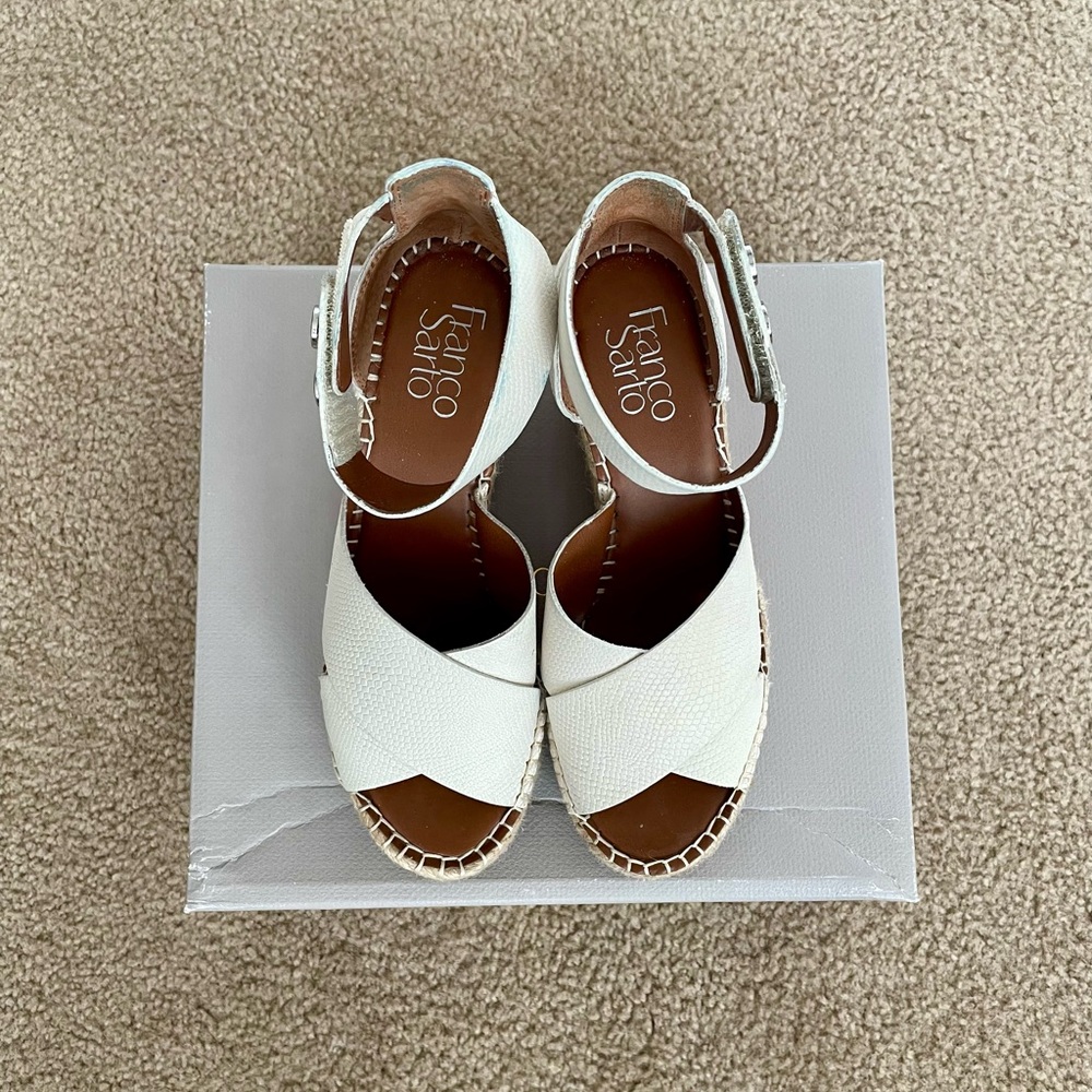 Franco Sarto Ivory Textured Sandals